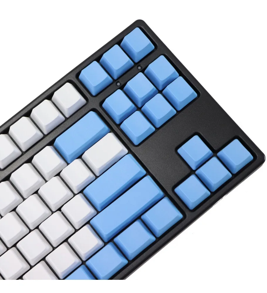 PBT white and blue color scheme 87 key unengraved keycap OEM height