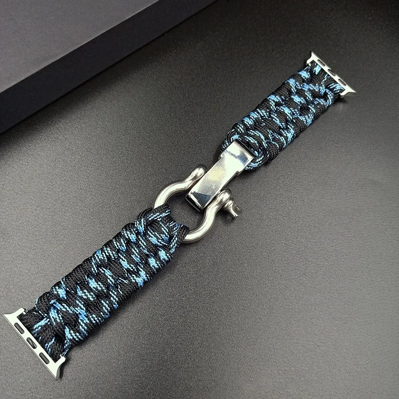 สายนาฬิกาแบบถักสําหรับ Apple Watch Ultra 2 Band S10 46 มม.42 มม.45 มม.40 มม.41 มม.44 มม.ไนลอนสําหรับ iWatch Series 9 8 7 6 SE 5 4