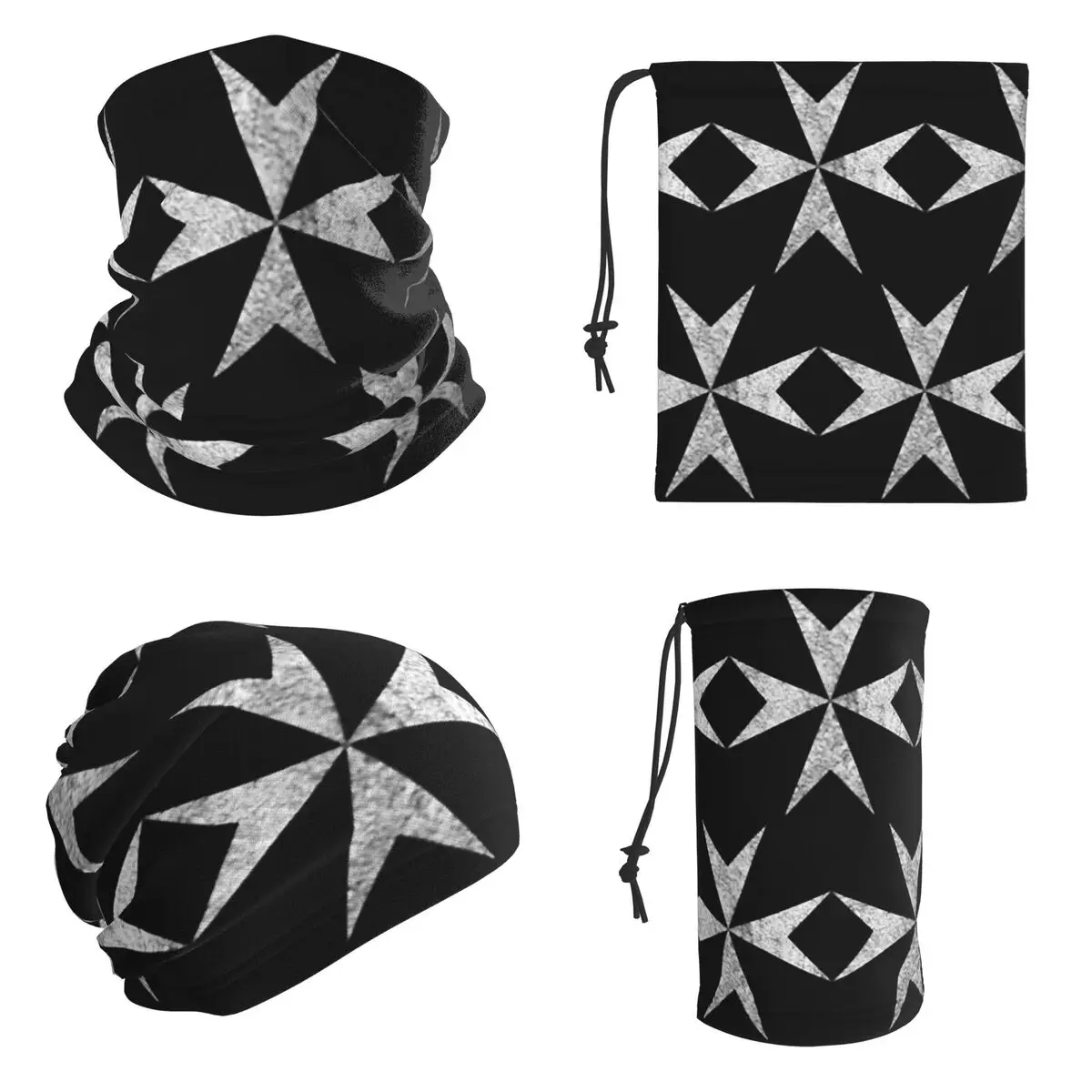 Maltese Cross Knights Hospitalier Malta Crusades Bandana Neck Gaiter Printed Mask Scarf Multifunction Headwear For Men Women