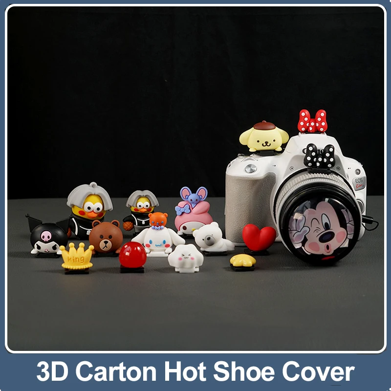 Camera Universal Hot Shoe Cover Soft Silicone Cute Cartoon Hot Shoe Cap Protector Flash Accessory for Sony Zv1 canon fuji nikon