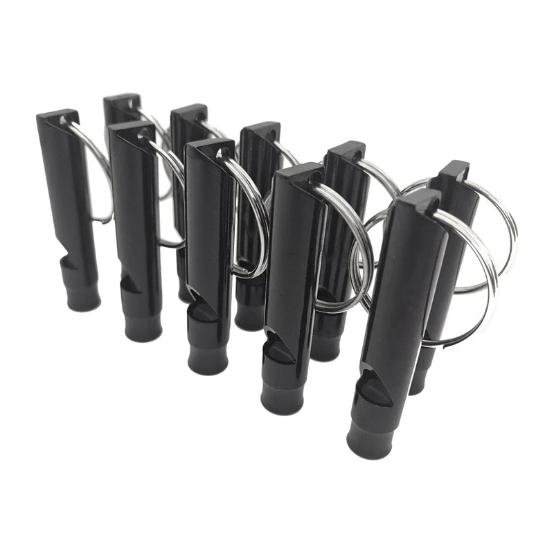 

100 Pack Aluminum Whistle, Sports Whistle, Emergency Survival Whistles With Key Chain,Black