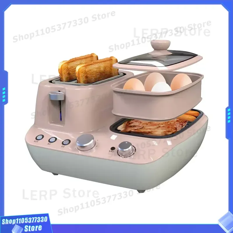 3 in 1 Portable Electric Breakfast Maker Multifunctional Family Size Appliance for Quick Morning Meal Preparation Compact