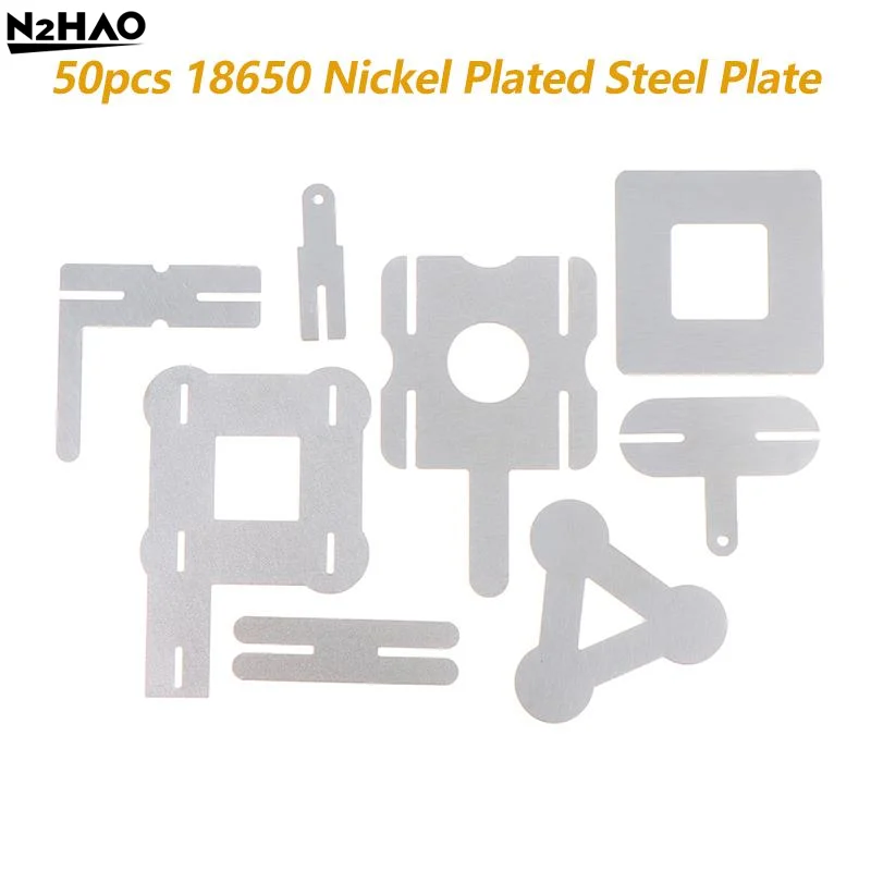 50Pcs Spot Welding T Shape Nickel Tab 18650 Nickel Plated Steel Plate Power Lithium Battery 0.15mm Nickel Sheet