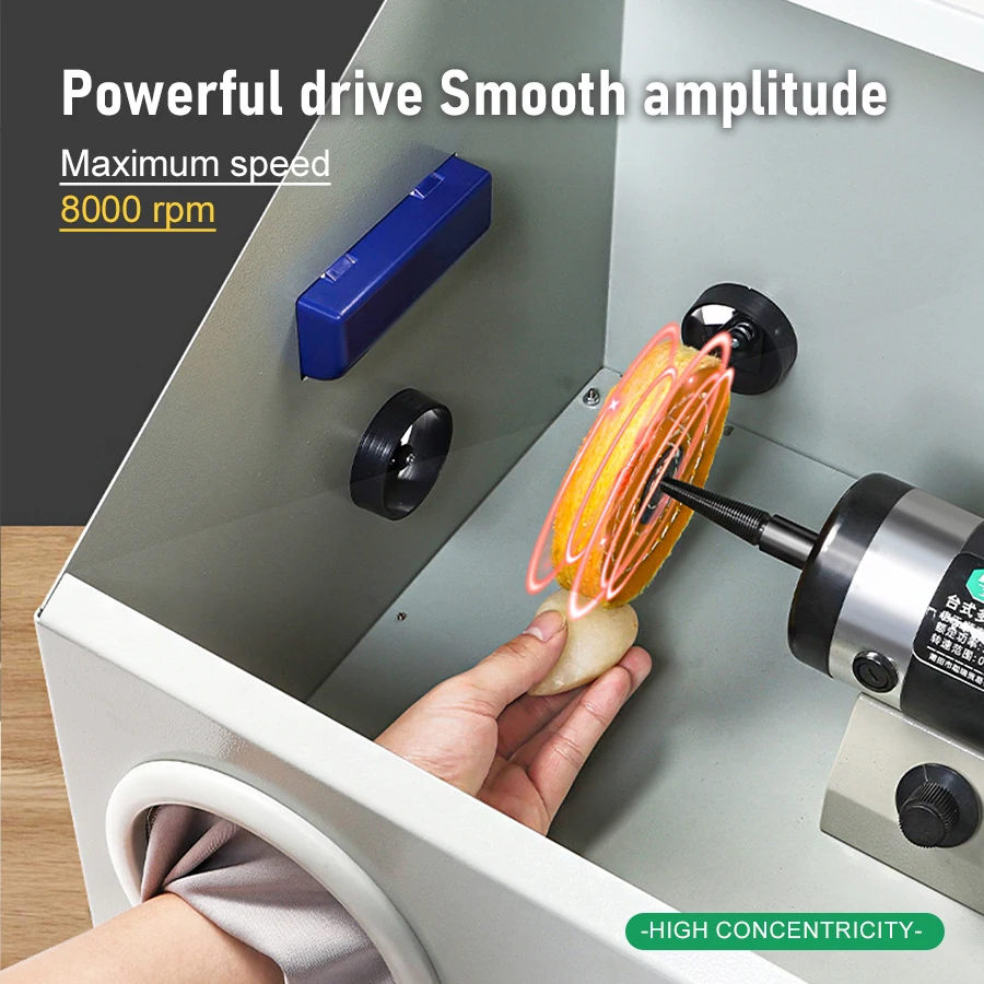 200W Jewelry Polishing Machine Bench Buffer Polisher 220V Variable Speed Jewelry Polisher Machine with Dust Collector