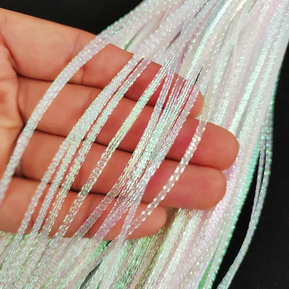 Glow Flash Fish-Scale Shining Strip Iridescent Flashbou Synthetic Corrugated Flash Strands Simulates 3mm 8m Fly Tying Materials