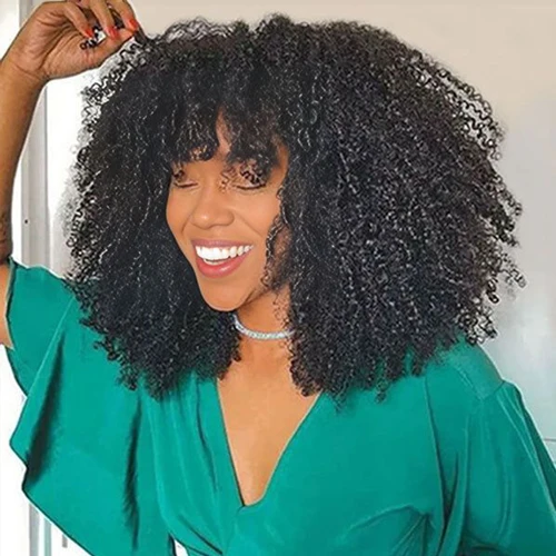 Imagen 2 del producto Extensiones de cabello humano brasileño, mechones Afro rizados, extensión de cabello humano tejido Remy para mujeres, 1, 2, 3 uds., Color Natural