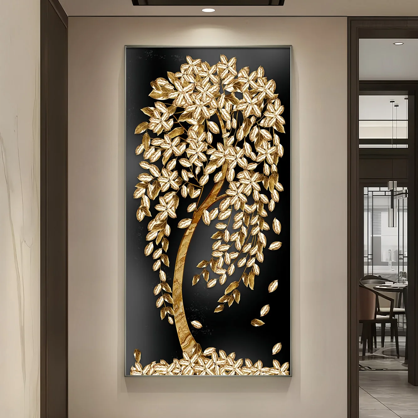 Fortune tree light luxury porch luminous diamond light painting corridor corridor mural light office living room high-grade mura