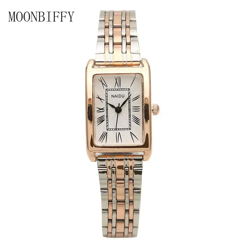 Watches for Women Rectangular Roman Scale Ladies Steel Strap Watch Fashion Trend Thin Strap Quartz Wristwatches Relogio Feminino