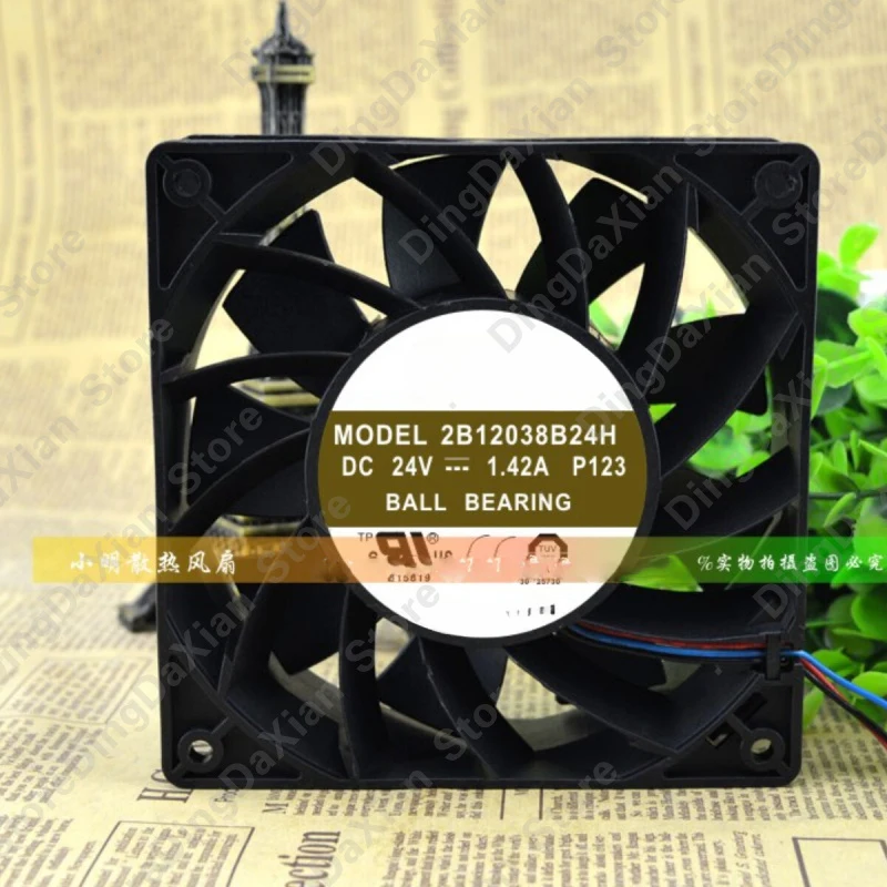 X For AVC 2B12038B24H | 24V 1.42A | 12CM | Inverter Violent Cooling Fan 1PCS