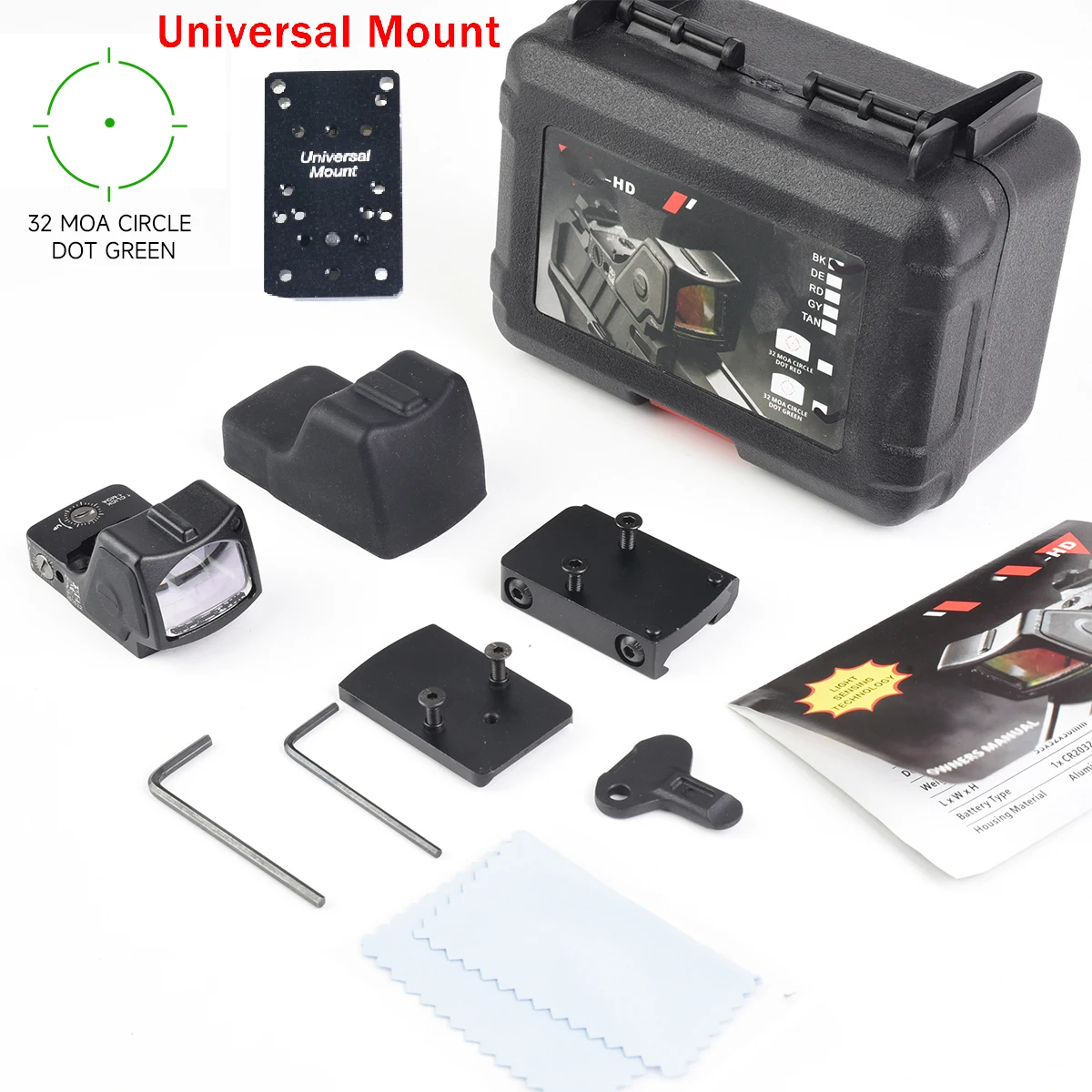 Hot Sale Tactische RM Red Dot Sight Optische Reflex Sight Airsoft Holografische Schietkijker met Gl*ck Montagebasis