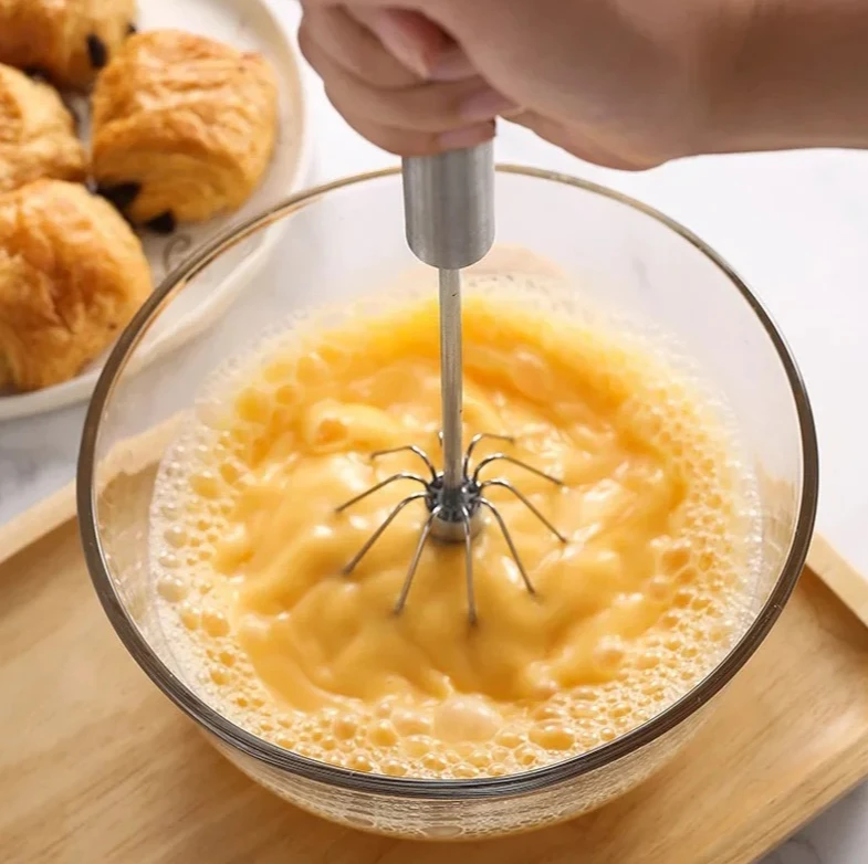 

Бытовая ручная взбивалка для яиц, инструмент для выпечки, кухонные инструменты, полуавтоматическая взбивалка для яиц, вращающийся миксер для сливок и яиц