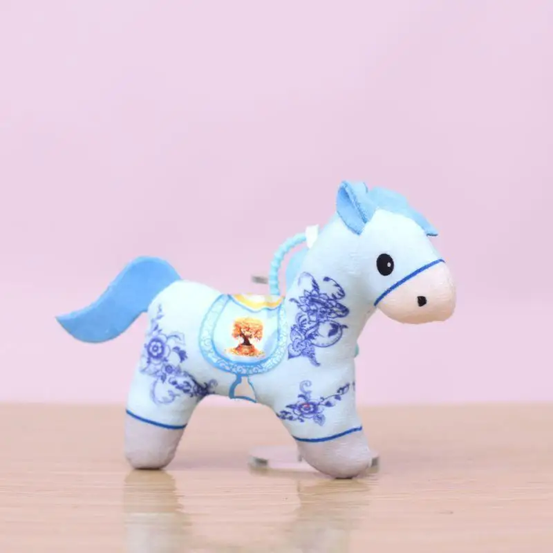 1 pçs dos desenhos animados pônei boneca decoração bonito saco pingente 2026 ano novo chinês mascote cavalo de pelúcia chaveiro presentes