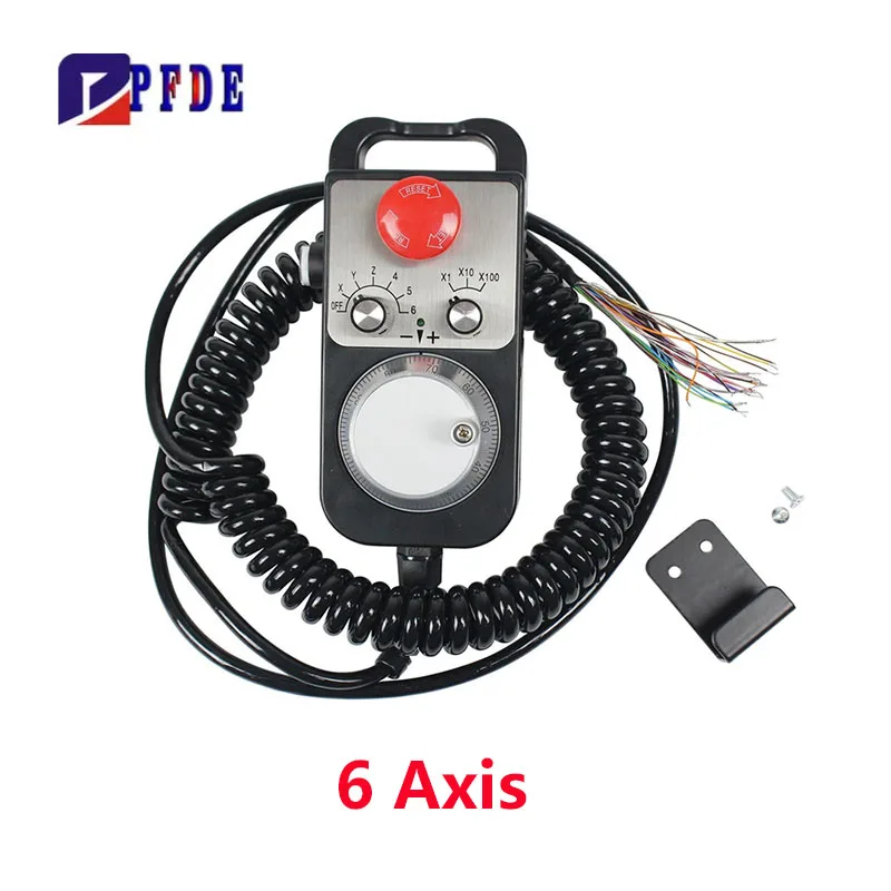 100PPR 4 Axis 6 Axis CNC Handwheel MPG Pendant with Emergency Stop Manual Pulse Generator for CNC Router Engraving Milling Lathe