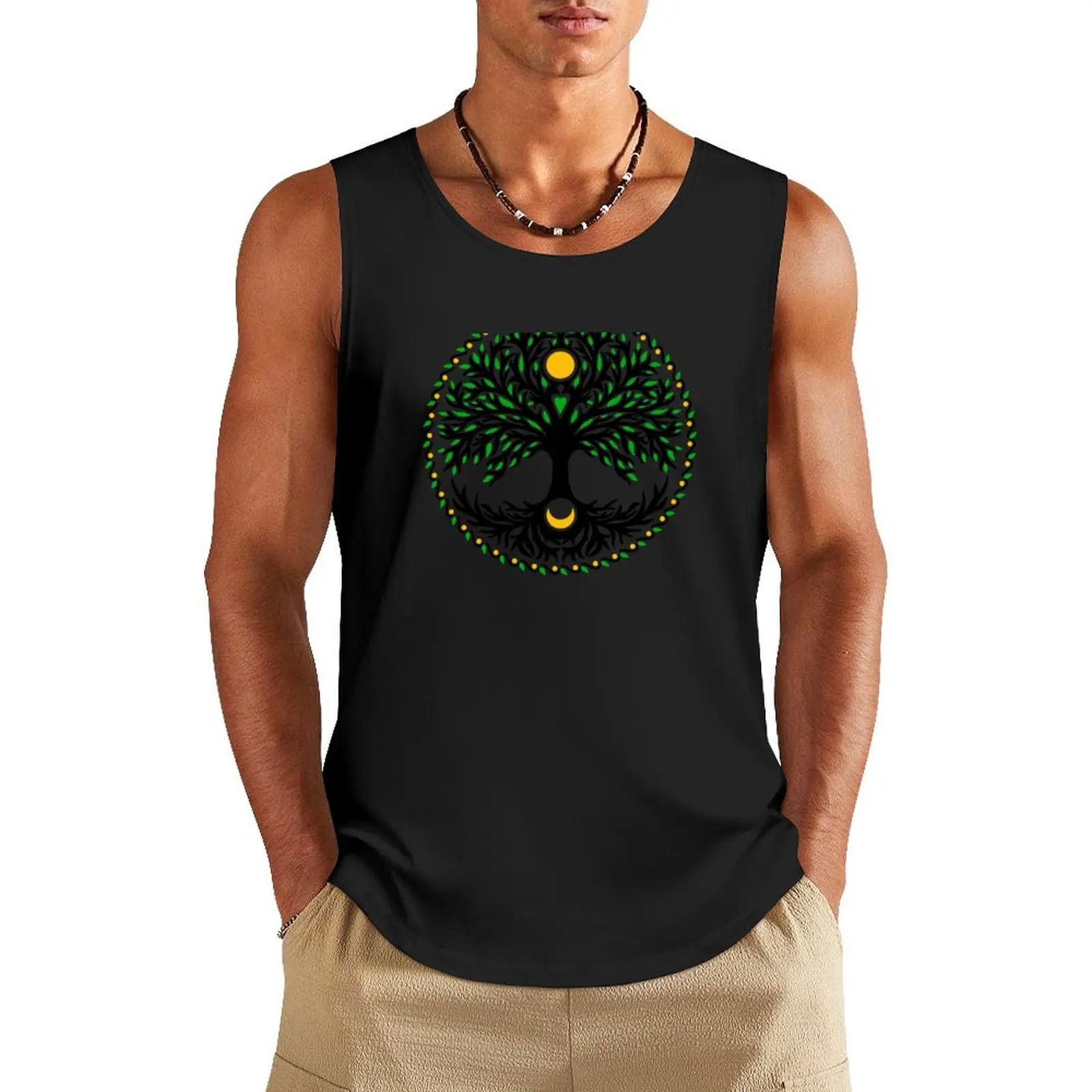

Yggdrasil, Celtic tree of life, moon and sun, tree of life, nature, Celtic, viking Tank Top Sleeveless men summer