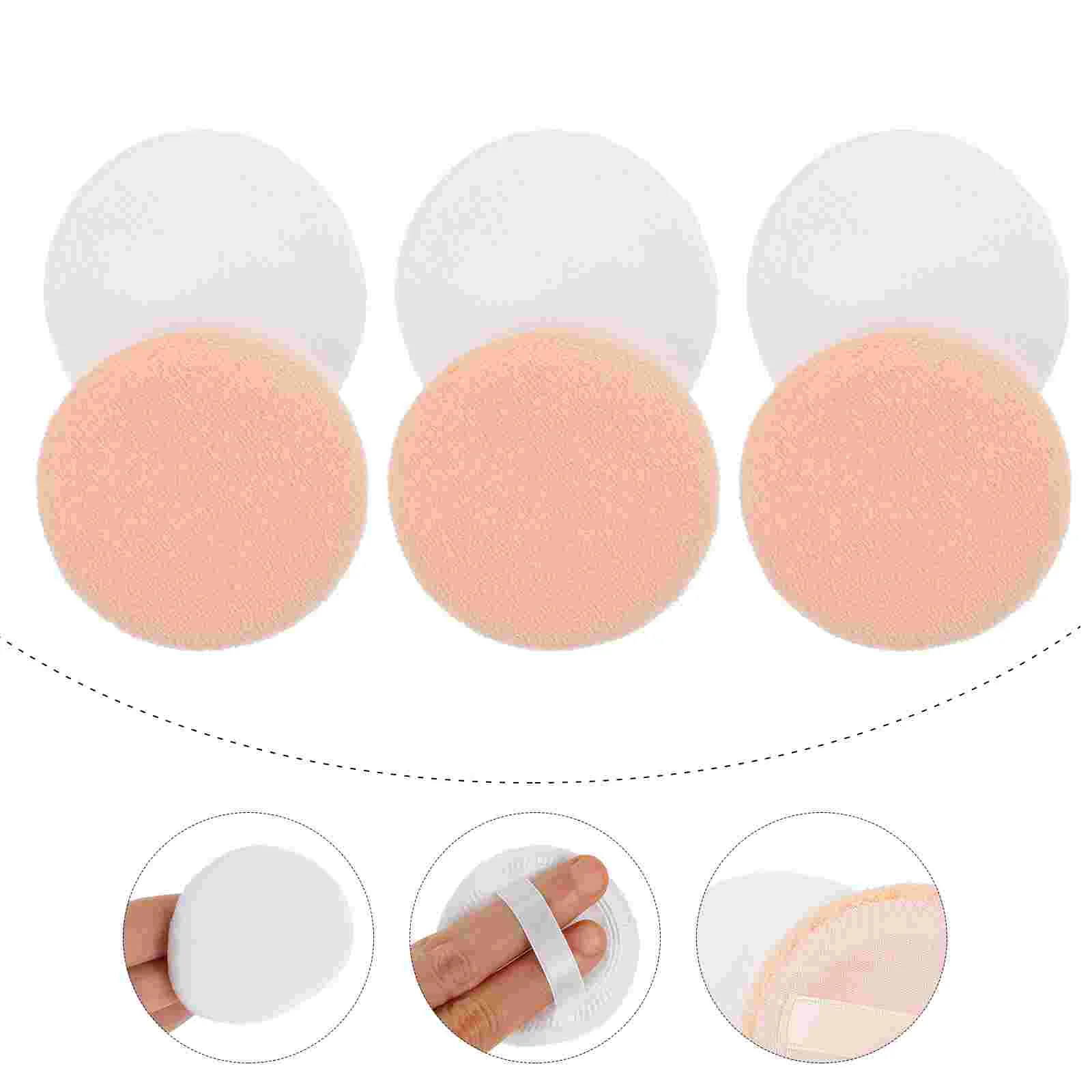 20 Pcs Round Powder Puff Foundation Loose Sponge Makeup Cushion Pure Cotton Blush for Cheeks