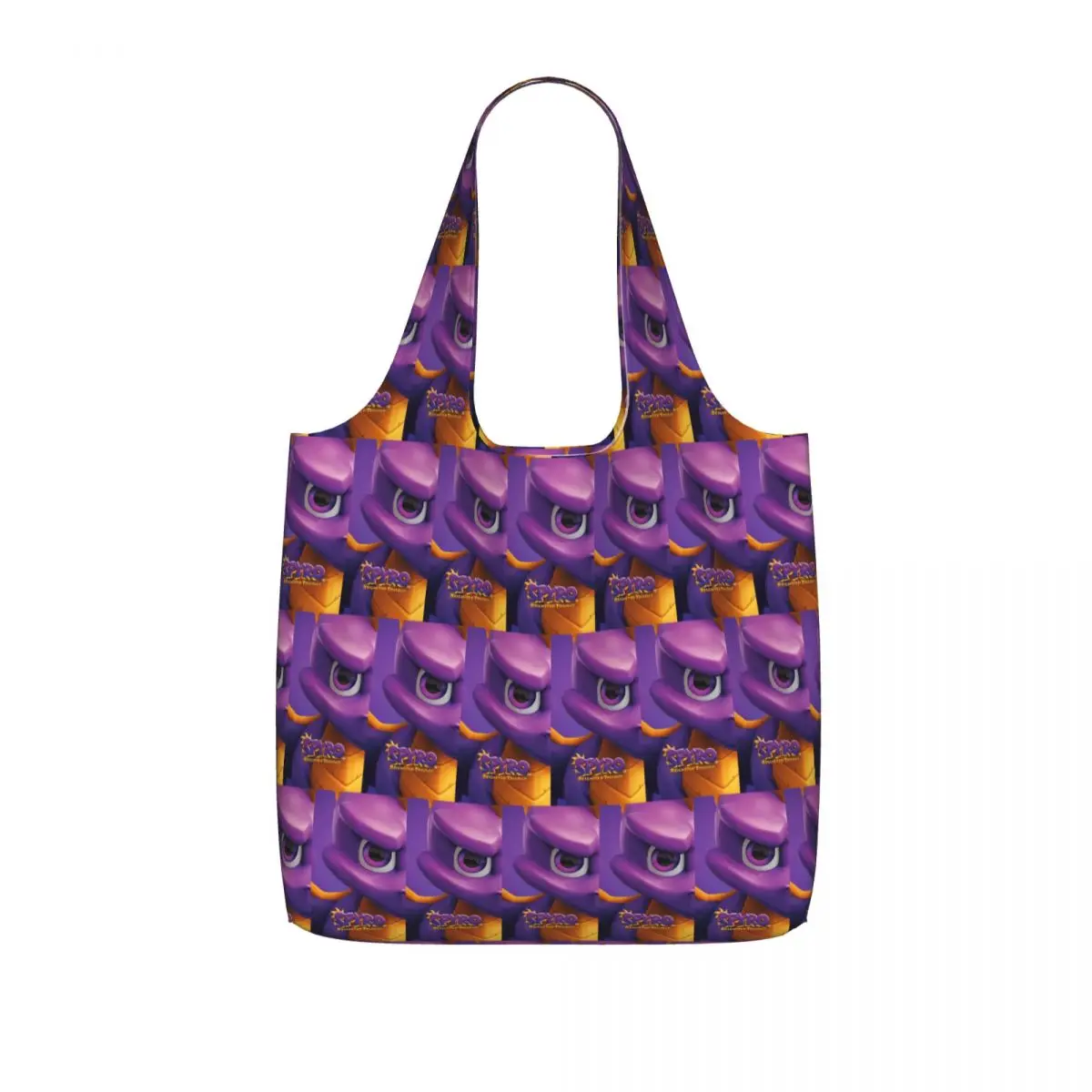 Spyro The Dragon Spyro Shopping Tote Bag Canvas Large Capacity Shoulder Bags Shopper Grocery Handbag for Women