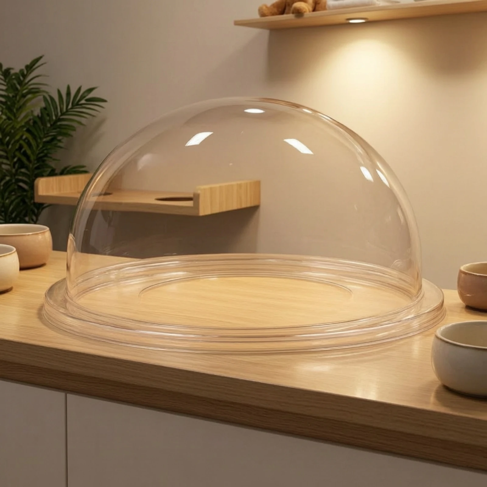 Pet Dome with Mounting Holes Clear Cat Nest Cover Cat Dome Cover Long-Lasting Hemispherical Shell Low-Slung for Cats