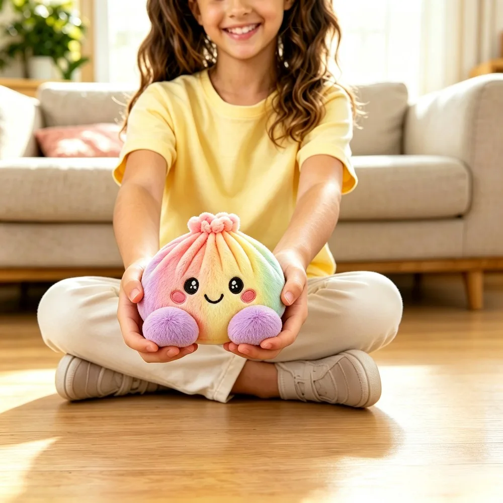 2026 New Cute Plush Dumpling with Steamer Box Soft Stuff Bun Plushie Stress Relief Squeeze Toy Surprise Xmas Party Favor Gift