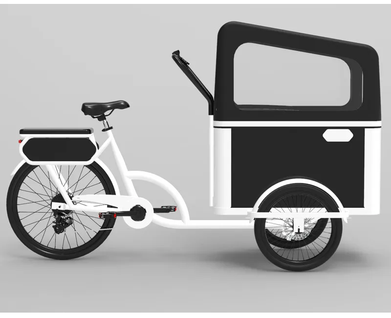 Electric Pedal 3 Wheels Street Mobile Food Cart Coffee Cargo Bike Bicycle Tricycle for Kids Children