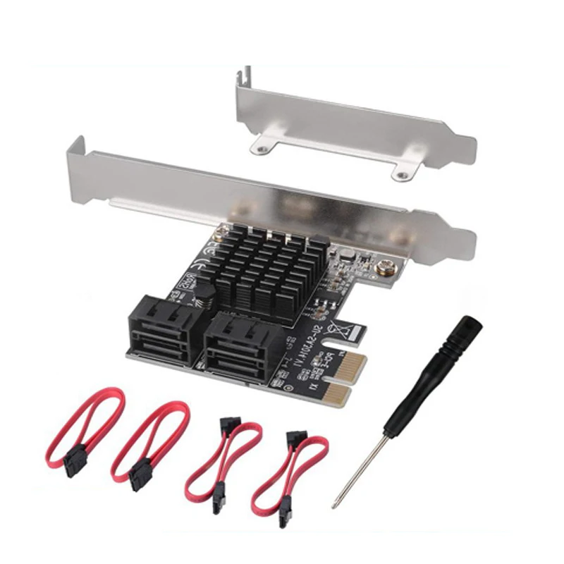 PCIE to SATA3.0 Expand Card 4 Ports SATA 3.0 to PCIE 1X 4X 8X 16X Converter Computer PC HDD SDD Storage Extend Adapters