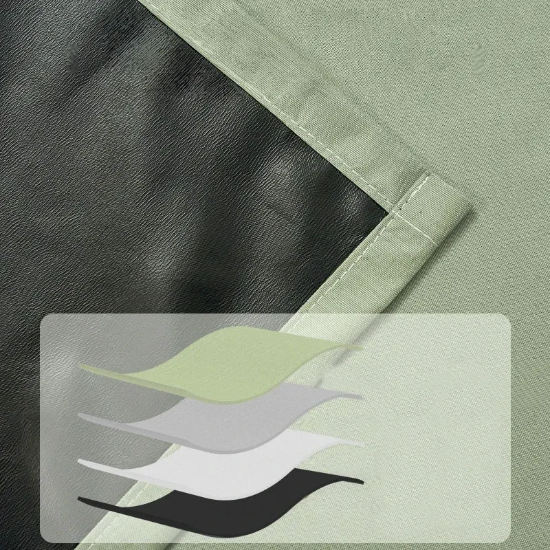 100% Opaque Window Curtains, Anti-UV Bedroom Curtains, Privacy Curtains for Living Room, Black Self-Adhesive Curtains 1/2 Panels