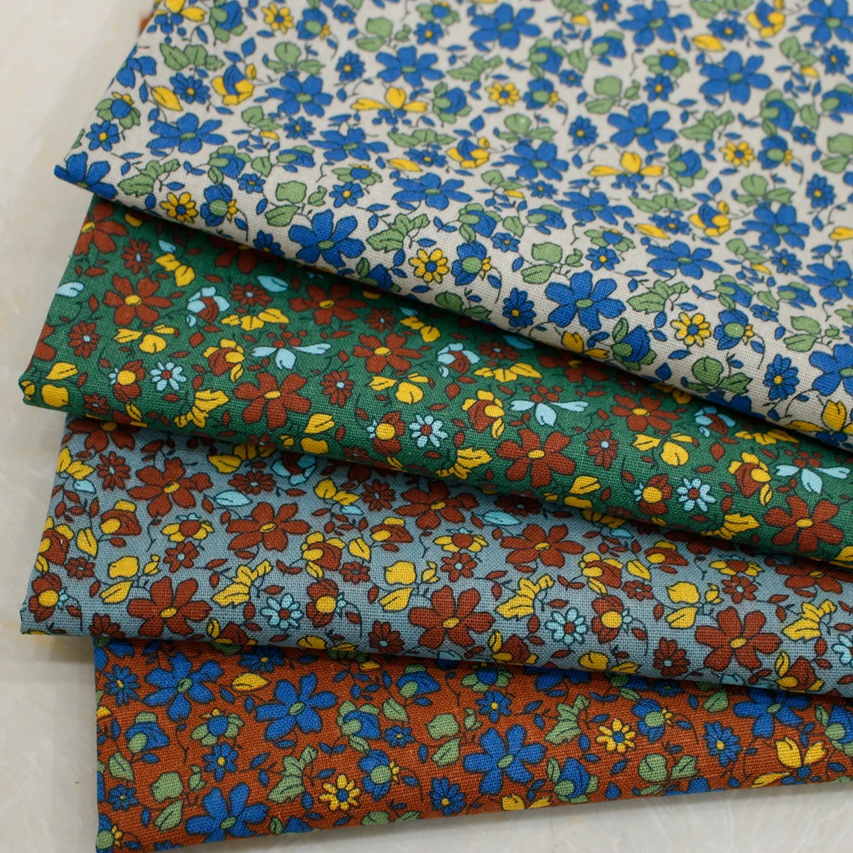 Autumn and Winter Linen Cotton Fabric Woven Plain Printed Fabric women's Dress children's Clothing home Handmade Sewing Fabric