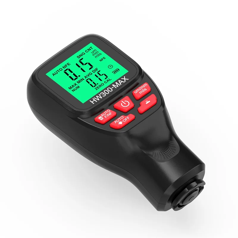 تتجه الآن HW300-MAX قياس سمك الطلاء 0-2000UM طلاء السيارات فيلم أداة قياس طلاء السيارات أسود