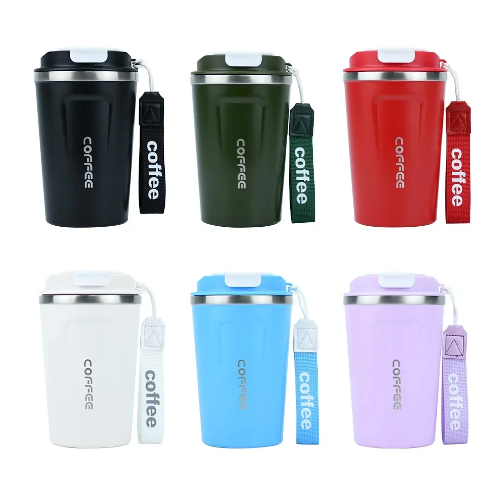 WATERSY Kaffee-Thermobecher aus Edelstahl, doppelter Vakuum-Heiß- und Kaltbecher, isolierte Wasserflasche, Auto-Reisebecher, 380 ml