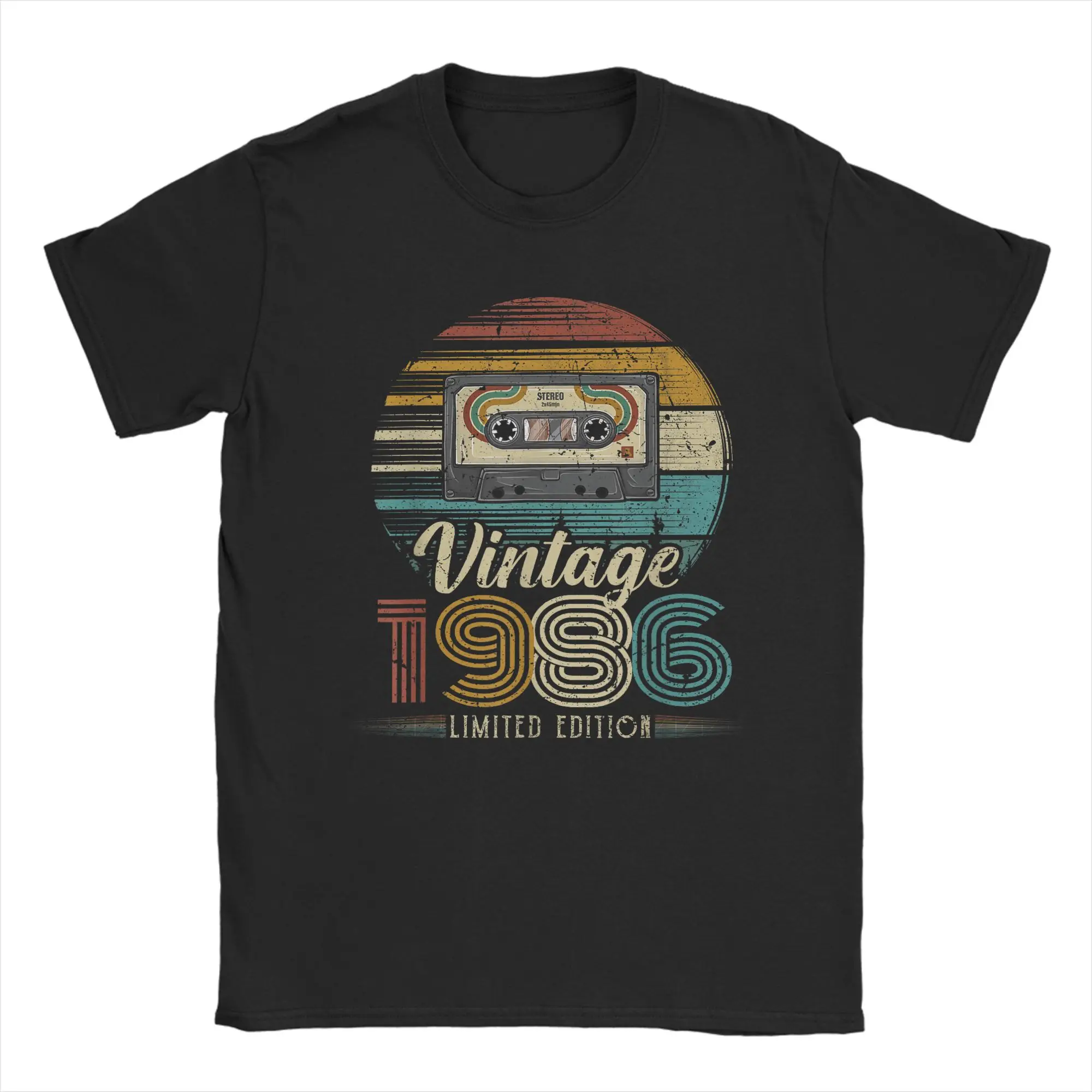 

1986 Vintage Birthday Retro Limited Edition T Shirt Beach Cotton T-Shirts For Men Harajuku Design Tshirt Short Sleeve Basic Tees