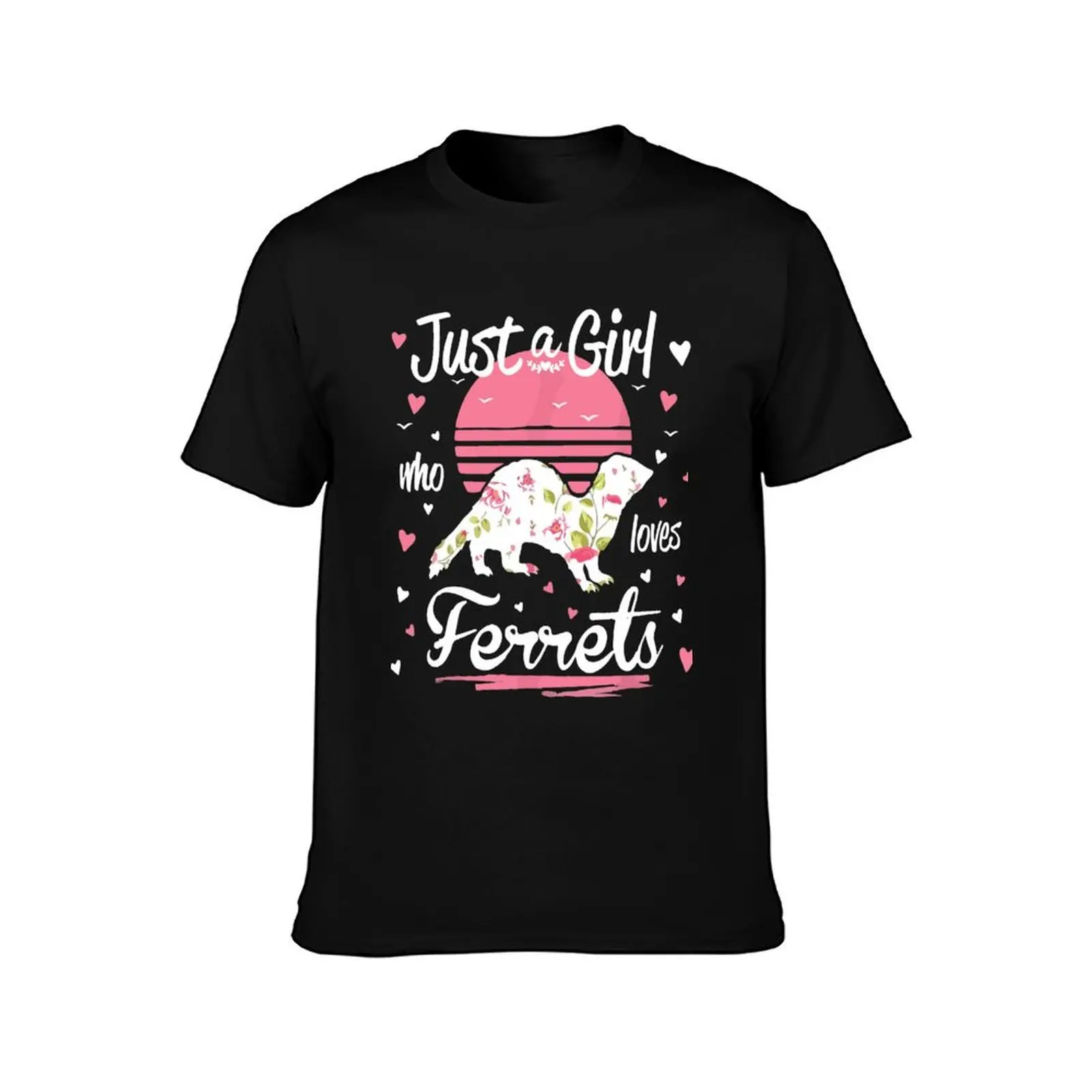 Just a Girl Who Loves Ferrets T-Shirt Festive Simple T-Shirt