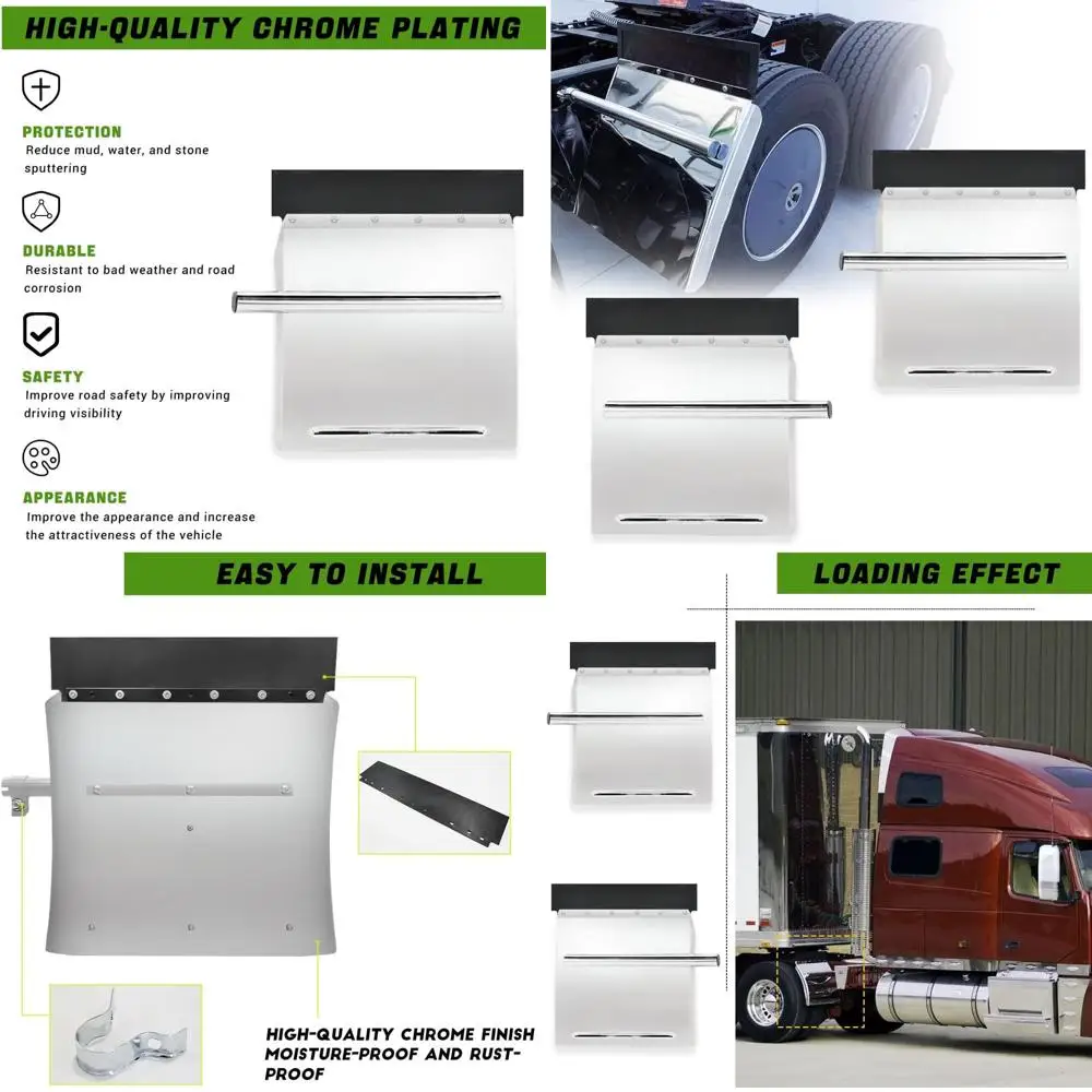 

Новая пара четвертькрыл из нержавеющей стали для Volvo VNL, задняя левая и правая фурнитура в комплекте (Fenfer w/)