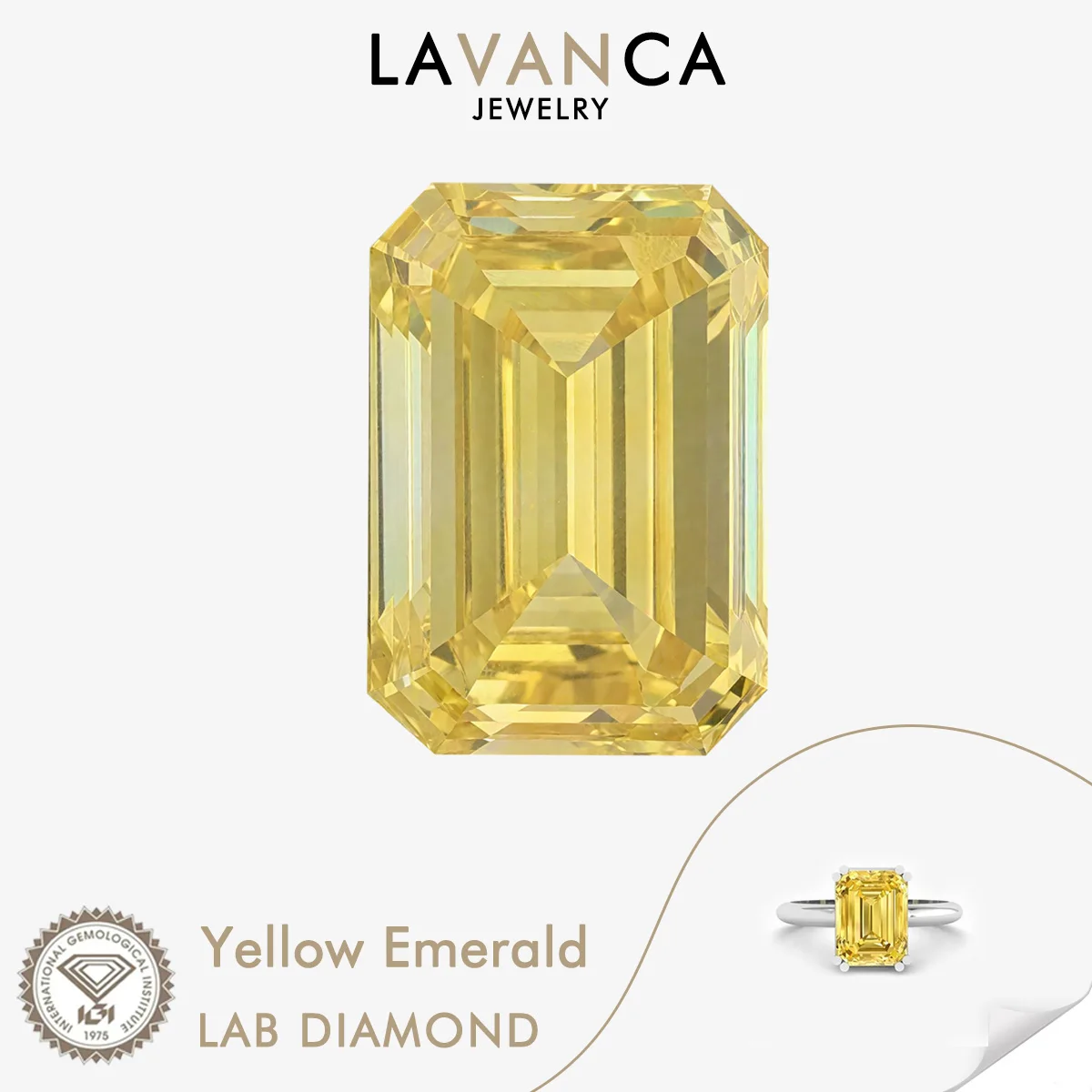 

Fancy Yellow Lab Grown Diamonds 1.0-3.0ct Emerald Cut Lab Created Diamonds CVD HPHT Loose Diamond With IGI Certificate