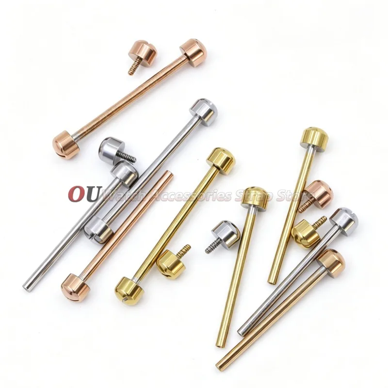 2pcs 14/16/18mm 20mm 22mm Watch Screw Tube Rod Screw-In Watch Lug Stem Link Kit for Leather Watchband Pin Clasp Bracelet Repair