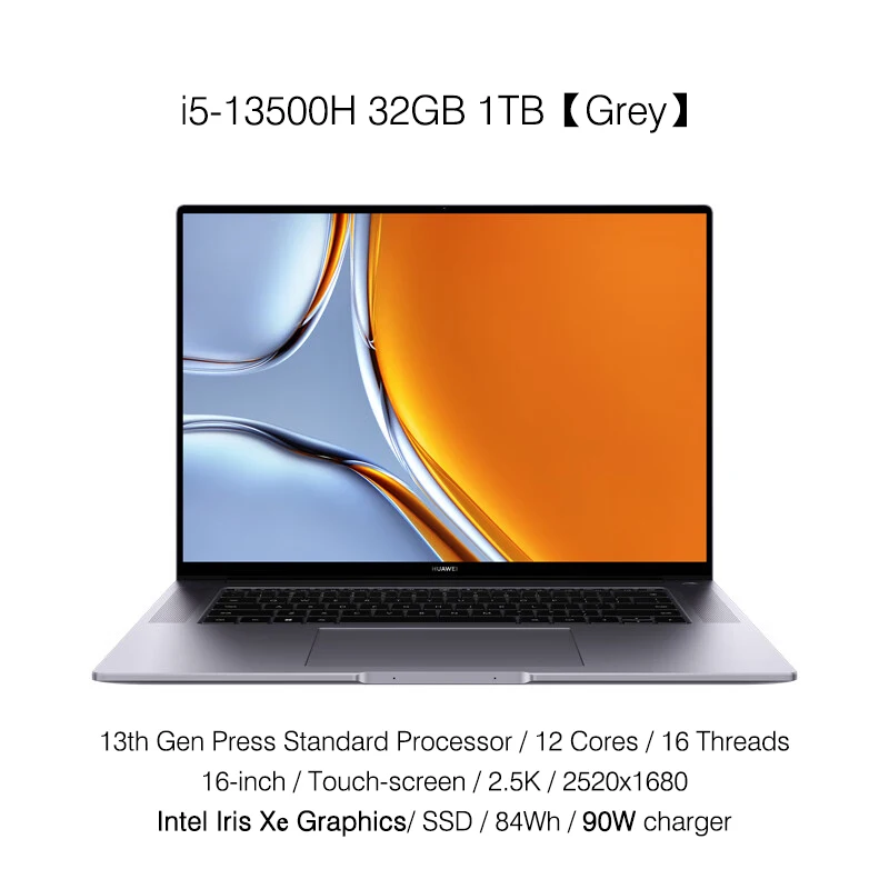 2023 Huawei MateBook 16S แล็ปท็อป i9-13900H/i7-13700H/i5-13500H 16GB/32GB เน็ตบุ๊ก1TB 16นิ้วคอมพิวเตอร์หน้าจอสัมผัส2.5K 135W