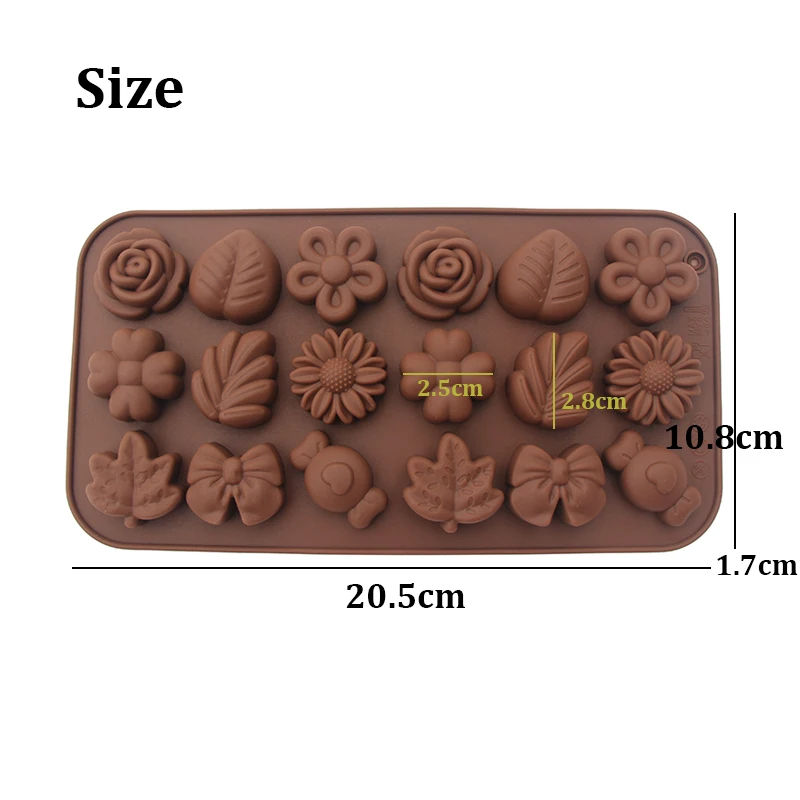 Rose Flower Leaf Shape Baking Mold Chocolate Candy Jelly Pudding Silicone Mould Resin Plaster Fondant Molder