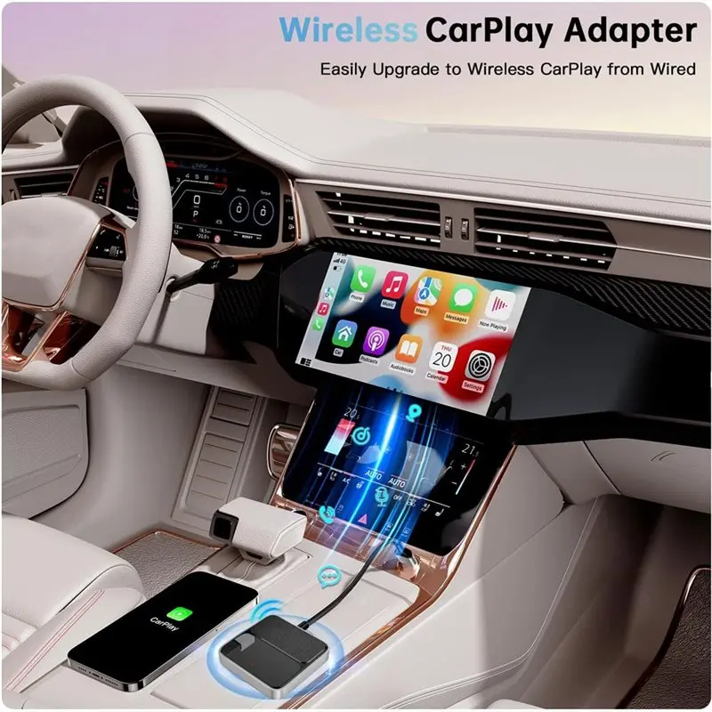 ABSY Carplay Wireless Adapter Car Tv Mate Wired Connection For Built-In Carplay Systems Instant Connectivity Fit