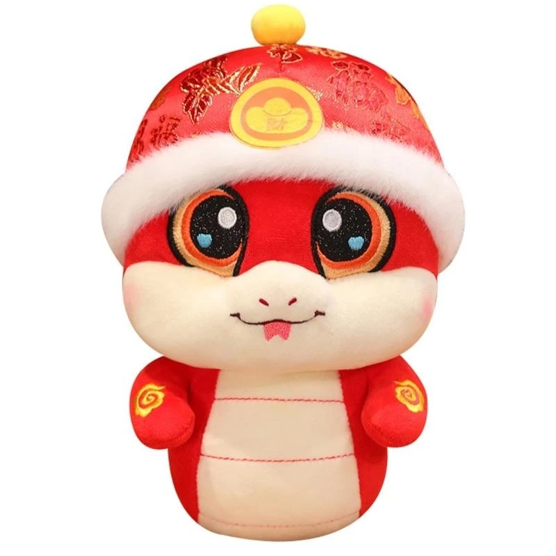 090B Zodiacs Snake Stuffed Animal Doll Snake Year Mascots Stuffed Animals Plush Toy 8.27inches Lovely Plushie Dolls Gifts