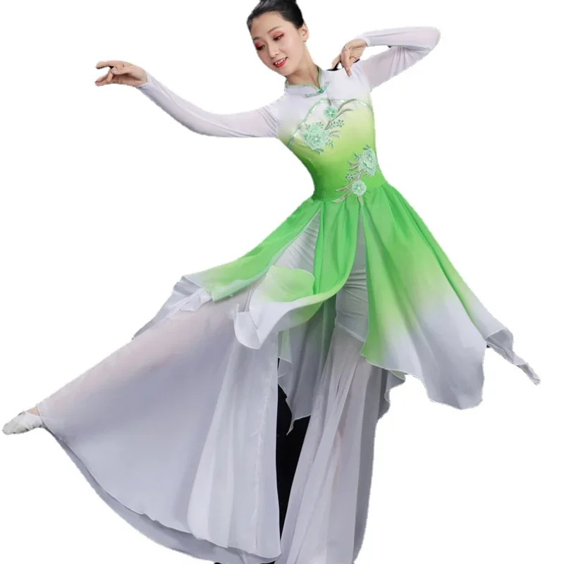 Costume de danse folklorique traditionnelle chinoise, taille nationale classique, tambour trempé, olympiques de danse Yangko, ventilateur Hanfu, vêtements de danse parapluie