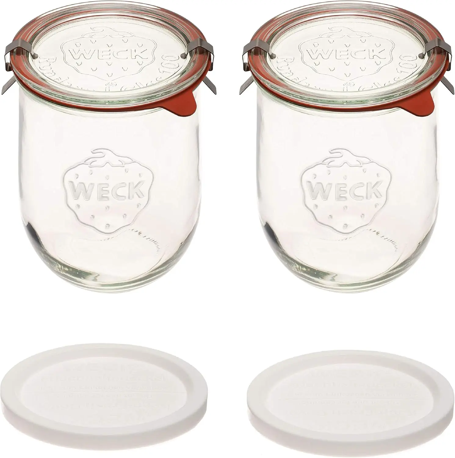 

Tulip Jars 1 Liter - Large Sourdough Starter Jars with Wide Mouth, Glass Lids and Keep Fresh Covers - Suitable for Canning and S