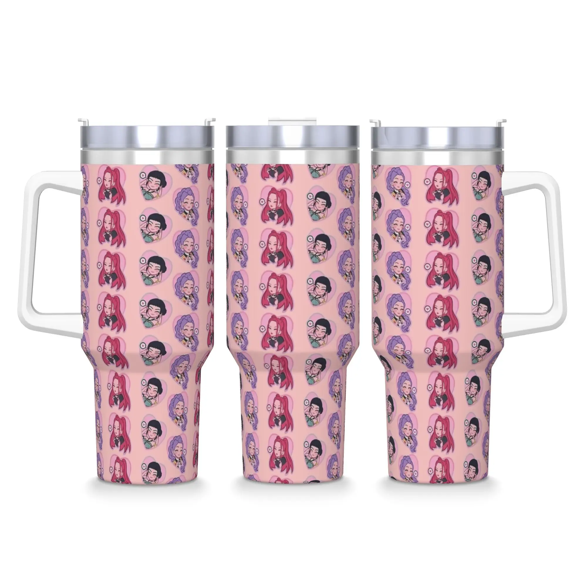 

Huntrix Rumi Mira Zoey Kpop Demon Hunters Стакан из нержавеющей стали Автомобильные кружки для путешественников сохраняют тепло Горячие напитки Молоко Чай Бутылка для воды