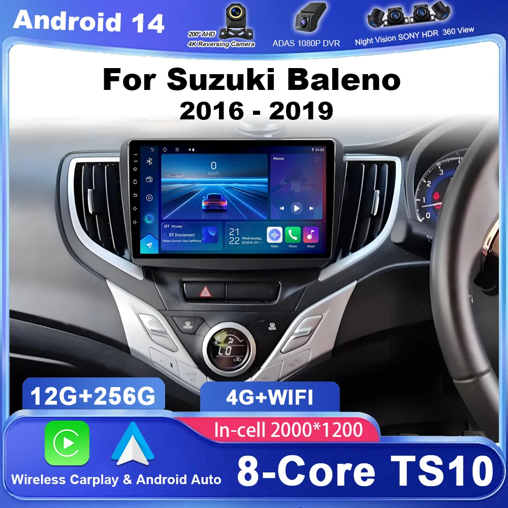 

Android Auto Carplay For Suzuki Baleno 2016 2017 2018 2019 Car Multimedia Radio Video Player 4G QLED Touch screen GPS Navigation