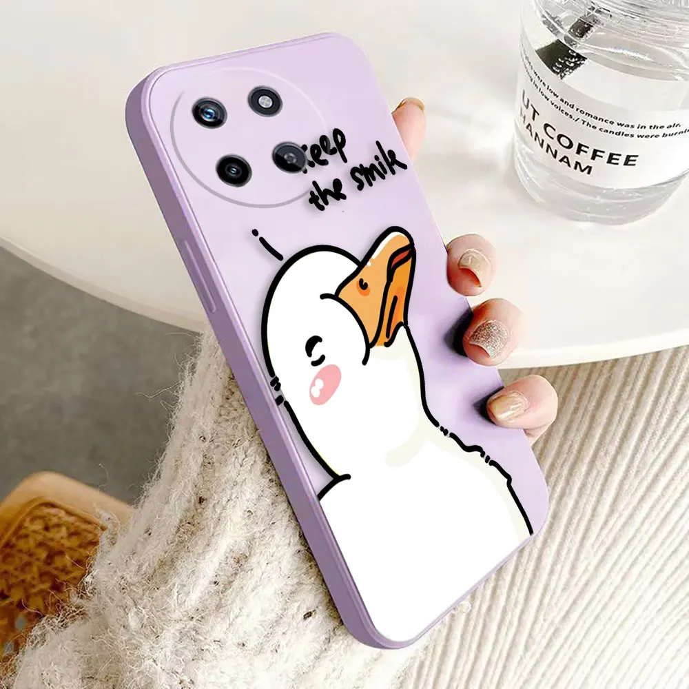 Funny Doubt Duck Cover Phone Case For OPPO Realme 11 10 9 9I 8 8I 7 7I 6 5 PRO PLUS 4G 5G Colour Silicone Case Funda Coque Shell