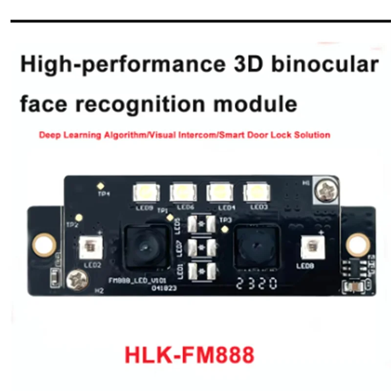 وحدة التعرف على الوجه HLK-FM888 كاميرا مجهر ثلاثية الأبعاد كشف مباشر اتصال داخلي مرئي قفل باب ذكي USB الصوت والفيديو-ABJU