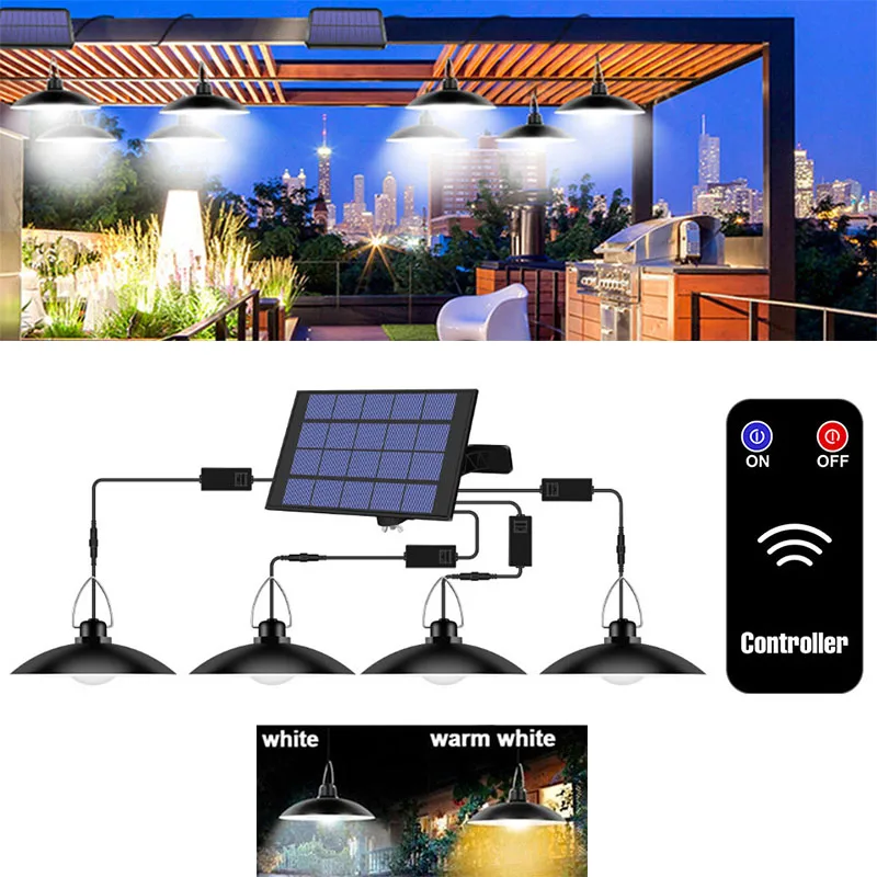 New Split Indoor and Outdoor Courtyard Solar Light Camping Tent Light Control One-to-one Waterproof Chandelier