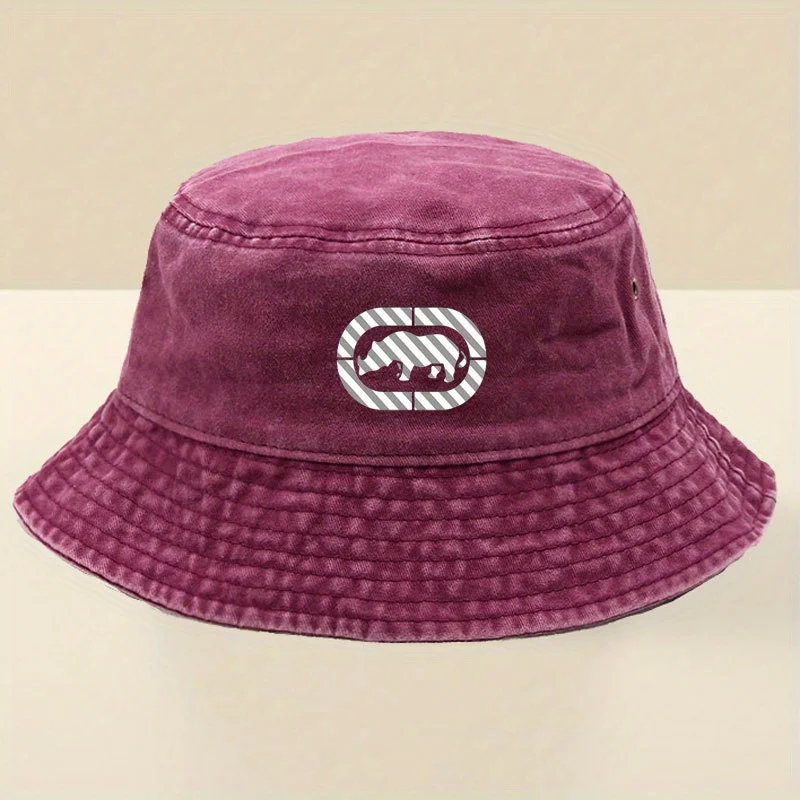 1 Unisex Fisherman Hat with Fun Pattern Logo, Vintage Style, Hand Washable, for Outdoor Activities and Vacation Leisure