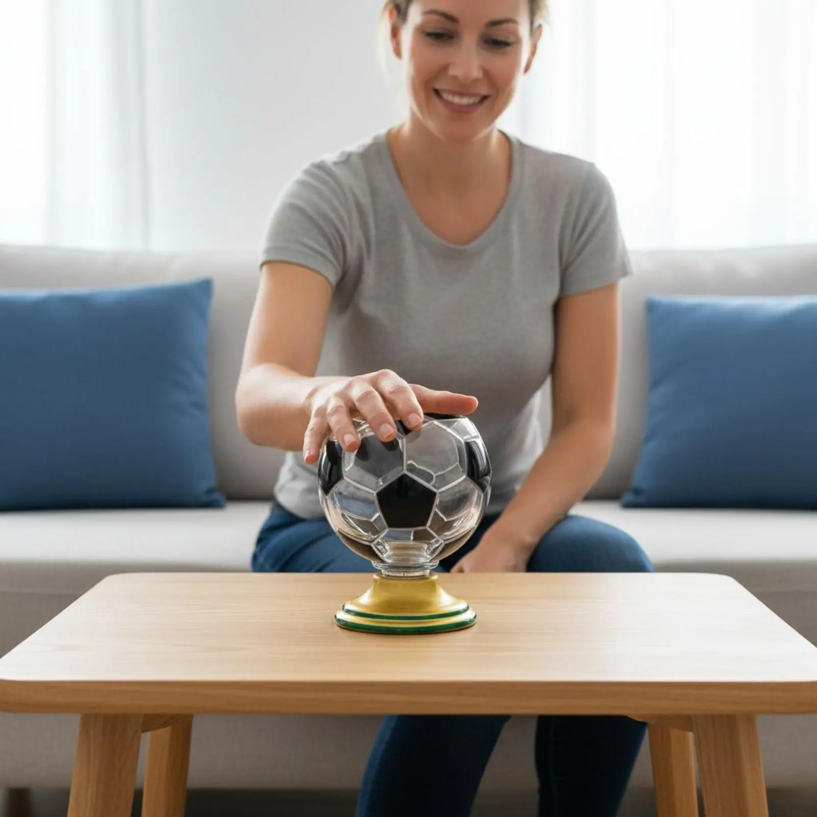 Football Whiskey Glass Hand Painted Soccer Ball Cup Football Novelty Cup Sports Themed Drinkware Easy to Clean for Home, Party