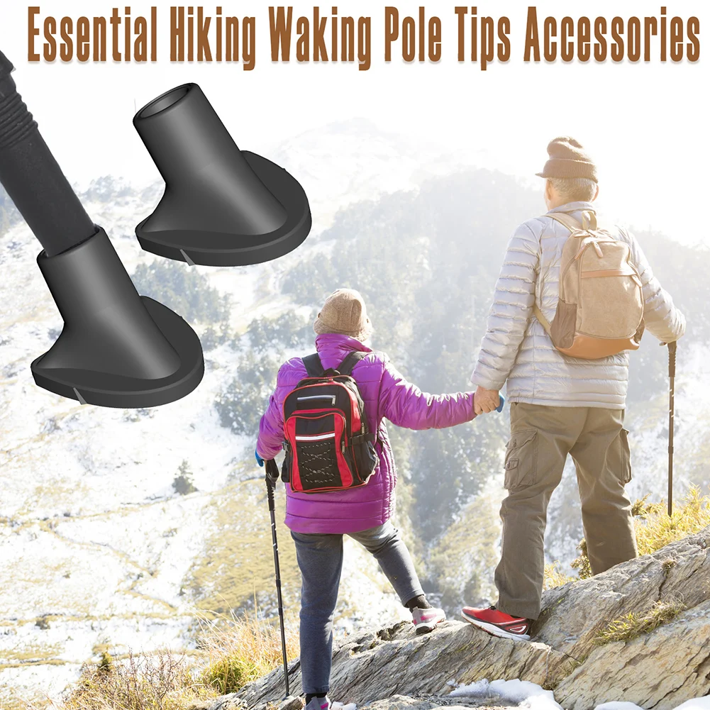 4pcs Trekkings Pole Replace Tips Antiskid Hiking Pole Tips Cover For Climb Cane