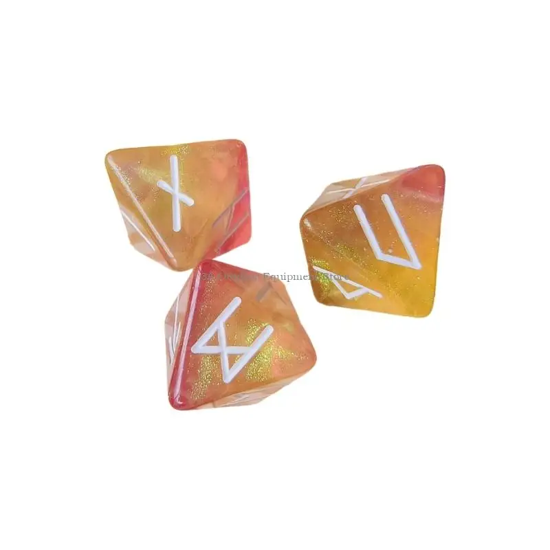 

3Pack Fantasy Themed 8 Cacets Contices Acrylability Acryl Construction гладкие кубики