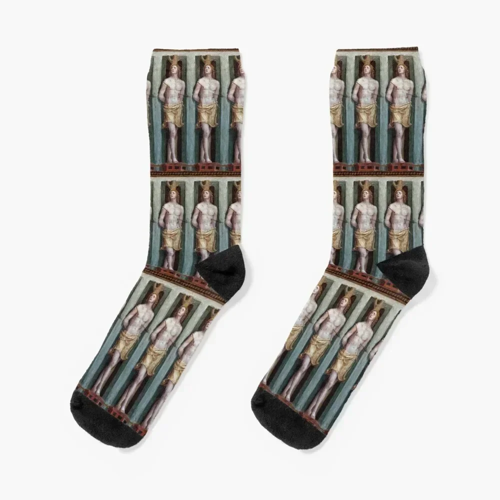 Saint Sebastian Socks Non-slip valentine gift ideas colored cartoon Mens Socks Women's