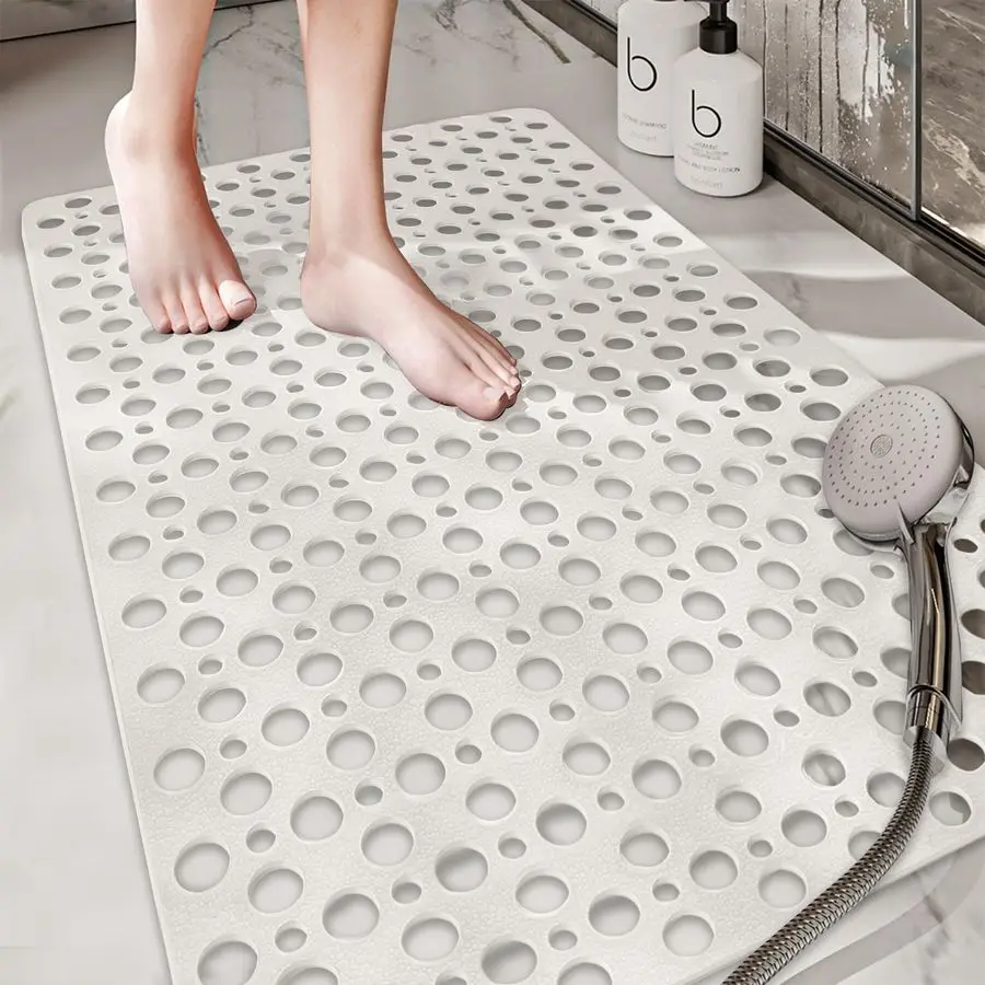 

Non Slip Shower Mats for Inside Shower,35.4x23.6 Inch AntiSlip Shower Stall Mat for Elderly,Extra Long Bathtub Mat for Shower wi